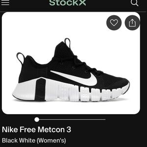 Nike Free Metcon 3 Black and White Trainers